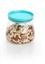 Peher Smart Curve Airtight Kitchen Storage Container Matuki / Matka Design Leakproof Containers for Multipurpose Storage - 850 ml Plastic Grocery Container (Green)