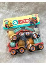 Couno DIY Construction Engineering Take Apart Toys 4 Pack Car Kids Toys for Toddlers
