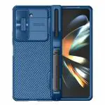 Star Craftune Nillkin Samsung Galaxy Z Fold 5 Case with S Pen Holder & Hinge Protection [Hidden Kickstand] [Slide Camera Cover] Cam Shield Pro Slim Protective Case for Galaxy Z Fold 5- Blue