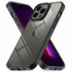 CZARTECH Native Back Cover Clear case for iPhone 13 Pro ( Matte Black-Transparent I No Yellowing)