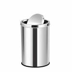 OPR Stainless Steel Swing Dust Bin with Lid| Garbage Bin, Round Shape Trash Can for Home, Kitchen, Washroom, Offices and Bathroom (8 X 12 in. -10 Liter)