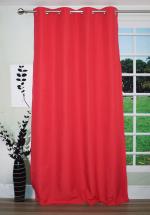 Lushomes Polyester Red Water Repellent Frankfurt Matty Door Curtain with 8 Metal Eyelets and Tie Back 137 cm x 229 cm