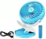 Glarixa Blue Usb Fan Rechargeable Battery Clip Design Portable fan Clip fan-08 USB Fan