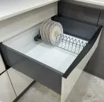 SmartSlide Stainless Steel Thali Stand/Plate Stand for Modular Kitchen/Tandem Box Accessories/Plate Rack for Kitchen Drawer/Utensil Rack for Kitchen (Saucer Rack-Stand)