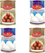 Yuvraj Sweets Rasgulla 2 tin and Gulab Jamun 2 Combo Tin Pack of 4 ( 500 gm x 4)
