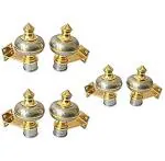 Doortain Zinc Alloy Curtain Bracket, Curtain knobs, Parda Brackets, Curtain Clamp for Window Curtain Rod Fitting. 1 Inch (25 mm) Mandir Silver Gold. - 3 Set (6 pcs)