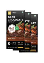 Ketofy Dark Keto Chocolate (3x26.5g) | Sugar Free Unsweetened Intense Dark Chocolate Bars