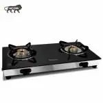 Blueberry's STASH 2 Burner Stainless Steel Toughened Glasstop LPG Gas Stove, Manual, ISI Certified