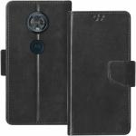 Juberous Faux Leather Case Flip Cover for Motorola Moto G6 with Foldable Stand & Cards Slots - Black