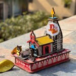 DARIDRA BHANJAN - Kedarnath mandir Handcrafted Wooden Statue Kedarnath Temple Model for Car Dashboard & Home Puja Multicolor kedarnath for Home Decore Pack of 1pcs (LxBxH=9x5x8) cm.