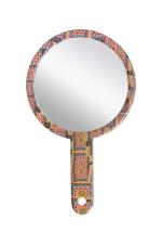 Victor Mirrors Decorative Hand Mirror 7 x 10.75 Inch, UV Print Makeup Mirror for Women, Portable Traditional Fancy Mirror - Medium size