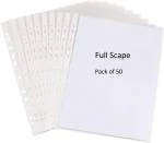 Shining Zon 120 Micron A4/ Fullscap/ Legal Waterproof Transparent Document Leaf/Sleeve Sheet Protector Top Loading, Clear, Reinforced 11-Hole, Acid-Free, Archival Safe for Documents and Photos (Pack of 50)