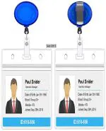 Shining Zon Single Side PVC Card Holder Badge Transparent for School Institute Office use for Vertical Yoyo Clip - Pack of 5