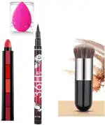 BINGEABLE...ENJOY THE DIFFERENCE Hda36H Eyeliner 5In1 Lipsticks Puff Foundation Brush (Set Of 4)