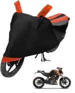 Auto Hub Bike Cover for KTM Duke 200 , Dustproof UV Protection water resistant Custom Fit Cover-(Black-Orange )
