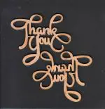 BanteyBanatey Thank You Design MDF Laser Cut-Outs for Craft, DIY, Birthday Gifts, Cardmaking, Decoration, Mixed Media, Scrapbooking, Decoupage (Pack of 2 pcs)