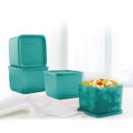 Tupperware Green Plastic Container with Lid 1000ml 4 Pieces