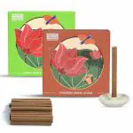 HELP US GREEN Fragrance Lemon Grass and Cinnamon Flavour Dhoop Sticks for Pooja (50 pcs), Pack of 2 Dhup Batti with Holder, Agarbatti, Incense Stick, Sandal, Cones, Cup, Sambrani (25 Sticks/pack)