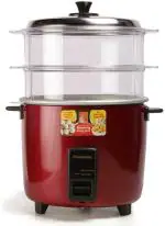 Panasonic SR-WA22H (SS) Food Steamer, Rice Cooker (2.2 L, Red)