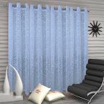 Kuber Industries Sky Blue Fabric Flower Design Sheer Door Elegance Curtains (Set Of 4)