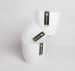 Harshdeep White Plastic Valencia Tabletop Planter Round Flower Pot 5.5 Inch (Pack Of 3)