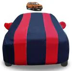Mockhe Car Cover Compatible with Skoda Kushaq with Mirror Pockets, Triple Stitched, Navy, Red, Water Resistant Car Body Cover