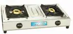 Khaitan Manual Alfa Stainless Steel 2 Burner Gas Stove, Silver