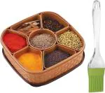 Niyara Enterprise Premium quality kitchen tool set Masala box spice container condiment for spice, dry fruit and herbs and Oil brush combo Kitchen Tool Set (Multicolor ( color as per availability)