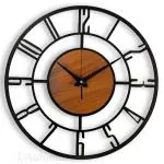 AUROMIN Antique Metal Wall Clock for Home, Living Room, Bedroom, Office, Hall, Kitchen | Latest Big Size Modern Decorative Wall Watch for Home Decor (English Number, 50 cm)