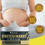 KURAIY 100% Pure Stretch Marks Repair Cream Removal Stretch Mark Buttock Breast Fat Streaks Fade Acne Scar Whitening Skin Maternity Body Care 50g