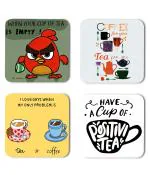 Whats Your Kick Tea Lover When Your Cup of Tea is Empty Quotes Printed Set of 4 Coaster With Metal Stand