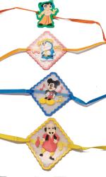 Kavim Kids Rakhi (Soft rubber Chota Bheem, Doraemon, Micky Mouse and Motu 4 set kids Rakhi)