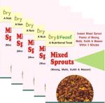 DryOfeast Dehydrated Mixed Sprouts Moong, Matki, Kulith & Mosoor - 50 gm Each (Pack of 5)