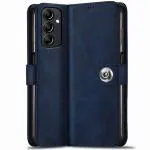 Fastship SAMSUNG A14 5G - SM-A146B Flip Cover | Full Body Protection | Inside Pockets & Stand | Wallet Button Magnetic Closure Book Cover Leather Flip Case for SAMSUNG Galaxy A14 5G - Blue