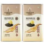 Conscious Food Organic Mustard Oil - 10 Ltr, Pack of 2 (5Ltr X 2)