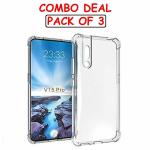 Kite Digital Vivo V15 PRO Transparent Bumper Shock Proof Corner Soft TPU Silicone Flexible Back Case Cover (Pack of 3)