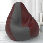 Biggie Bean Bag with Beans Filled - Size : 3XL - Bean Bag with Beans - Designed by : ScottyTravis London - Color: Dark Grey Maroon - Best Bean Bag for Living Room - Pre-filled with Beans - Ready to use
