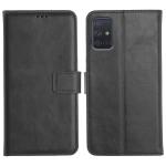 Orosky Samsung A71 Flip Cover Case | Hand Stitched | Shockpooof | Wallet Style Leather Flip Back Cover for Samsung Galaxy A71 (Black)