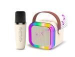Itglobal MKS K12 Colorful Wireless Karaoke Mini Bluetooth Speaker with One Wireless Microphone -Beige