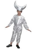 Kaku Fancy Dresses Nature Theme Moon Costume -Silver, 3-4 Years, For Boys & Girls