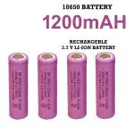 CONSONANTIAM Hongli Lithium Ion 1200mAH 3.7V 4.4wh Ultra Boost High Capacity Li Ion Cell Batteries Original Power Rechargeable Lithium ion Cell for LED, Bluetooth Speaker, Laptops, Power Bank and Torch Etc. Pack of 4