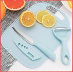 HRUNIQUE Household Kitchen Ceramic Knife Set, Cutting Board with Sheath, Weight and Easy to Clean