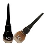 KINDED Midnight Black and Camel Brown Waterproof Smudgeproof Longlasting Liquid Eye Liner, 5 ml - Pack of 2