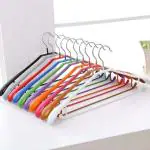 Golden bird International Non Slip Shoulder Silicon Coat Hanger for Cloth Standard Use Durable & Slim -Grooves Lightweight Hangers (Multicolor) (12)