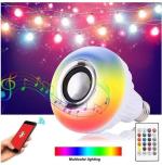 IMMUTABLE Black Led Bulb With Bluetooth Speaker With Remote Control Mp3 Player