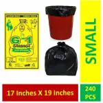 G 1 Black Garbage Bags 30 pcs 17 inch x 19 inch (Pack of 8)