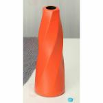 SATYAM KRAFT 1 Pcs Small Size Ceramic look Unbreakable Geometric pattern Plastic Vase for Flower Pot , Gift, Home Decor, Bedroom, Office, Living Room, Aesthetic, Nordic Design Decoration and Craft (orange) 8 Inch