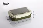 YouBee Insulated Stainless Steel Airtight Leak Proof Lunch Box With Spoon, Fork & Mini Container , 850 ML, Green