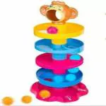 MICKLEYS Monkey Ball Drop Toy for Babies and Toddlers 5 Layer Tower Run with Swirling ramps and 3 Puzzle Rattle Balls Educational Development Toy Set for Kids (Multicolor)