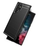 Golden Sand Carbon Fibre Case for Samsung Galaxy S22 Ultra 5G Back Cover Case, Shockproof Rugged Durable Drop Protection Tested for Samsung Galaxy S22 Ultra 5G, Phantom Black
